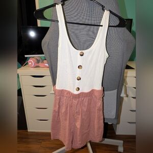 White and Pink Romper